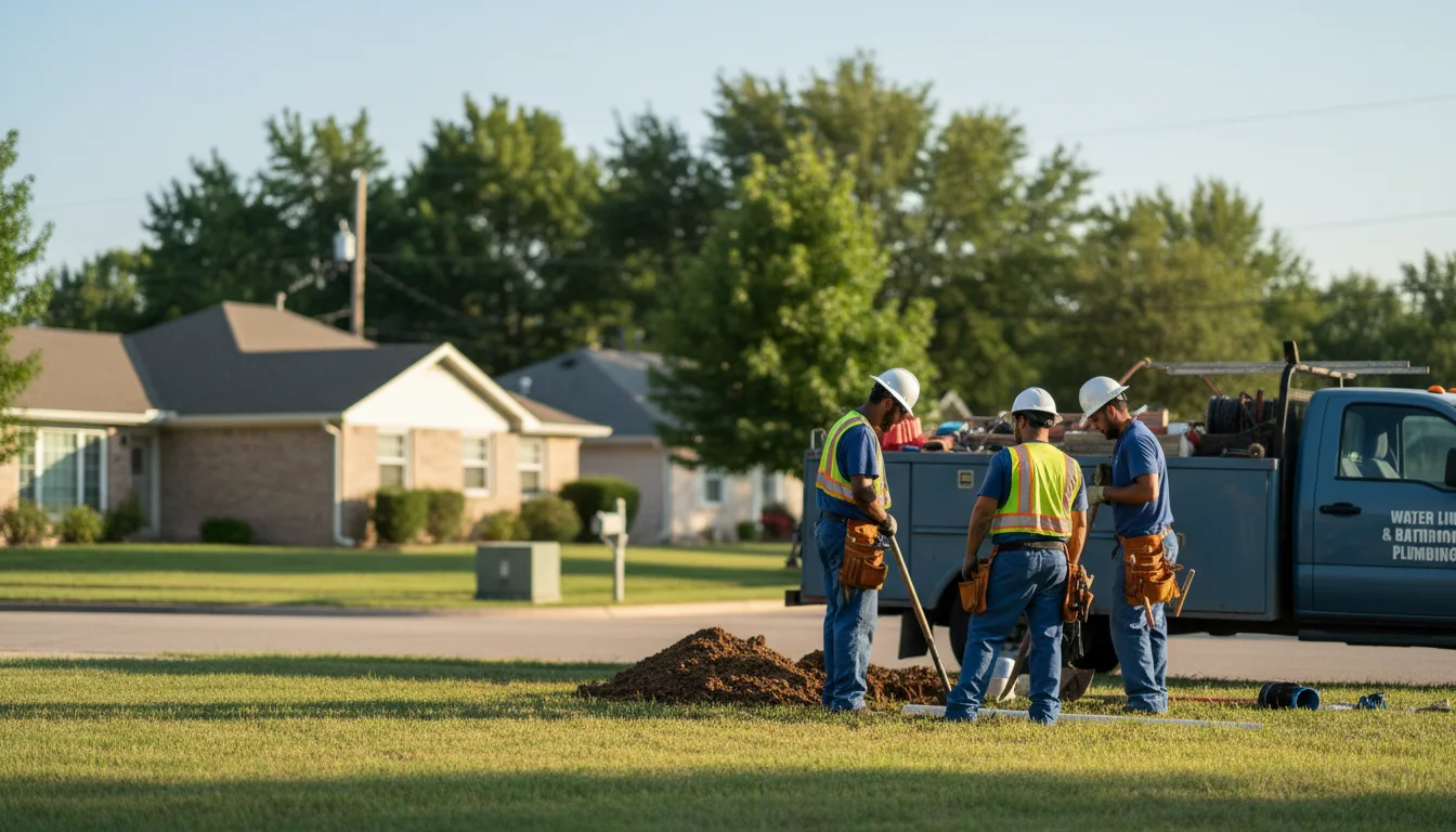 Residential water line and bathroom plumbing service in Cambridge, IL